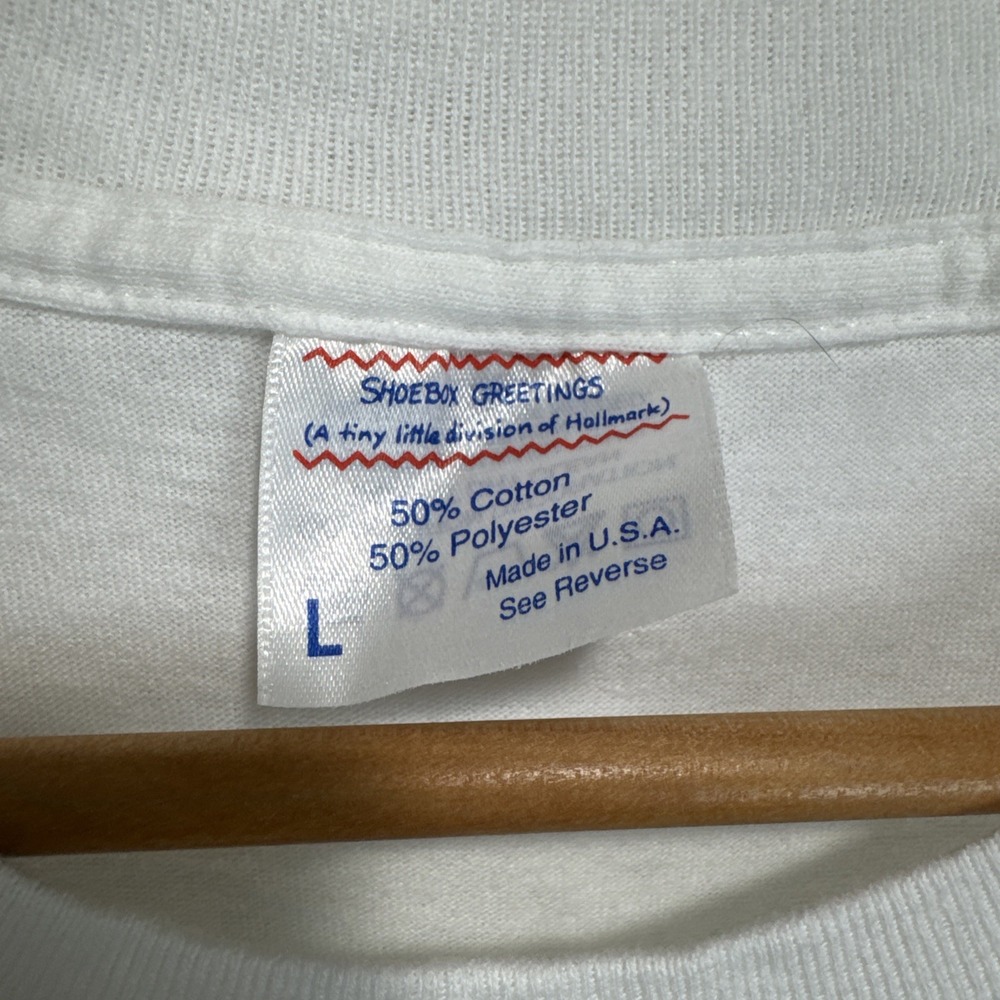 VTG Shoebox Novelty 50th Birthday T-Shirt L White‎ "50 is Five Perfect 10's" - Picture 8 of 8